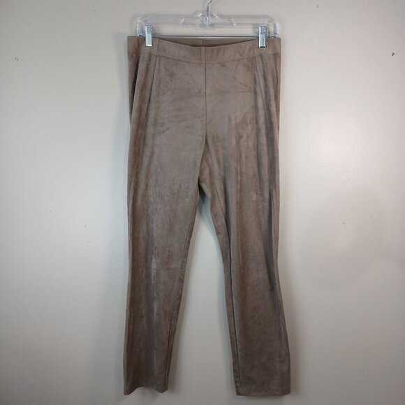 TRIBAL FLATTEN IT BRAND LEGGINGS, SOFT FAUX SUEDE, TAN, SIZE MEDIUM, WOMENS - Picture 6 of 8
